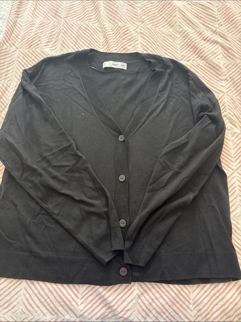 MANGO BLACK KNIT VNECK CARDIGAN- medium - Picture 1 of 3
